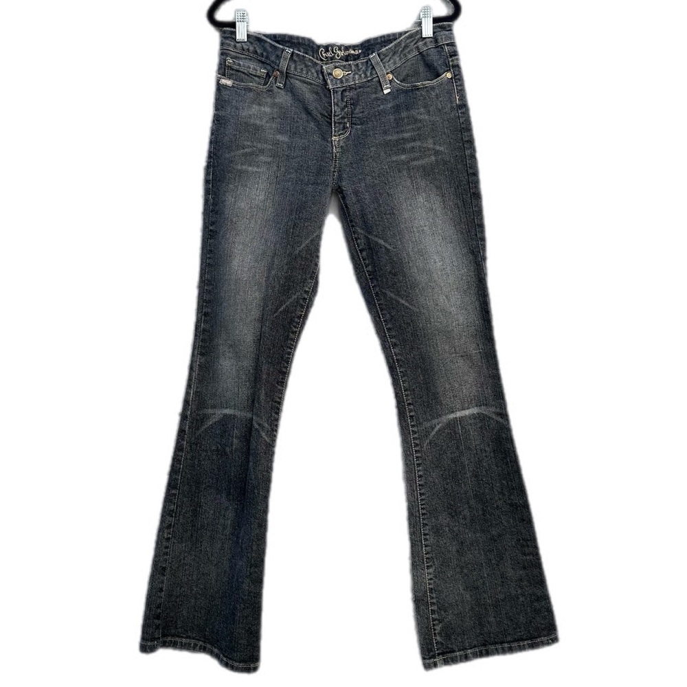 Y2K Vintage Cruel Girl Low & Slim faded Black Wash low rise Flare Jeans size 9 R